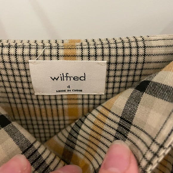 Aritzia Wilfred Tan Plaid Mini Dress - Picture 5 of 10